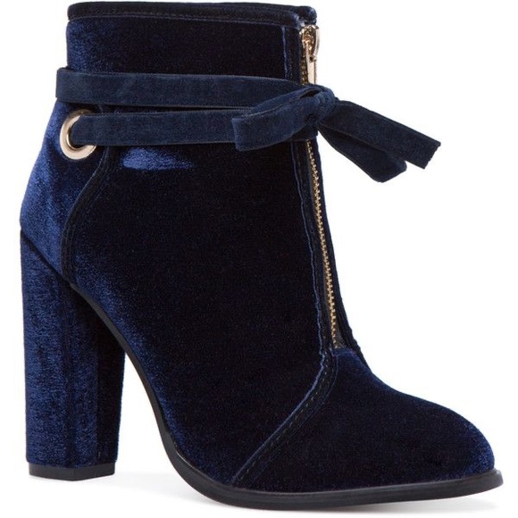 💎NEW💎Royal Blue Velvet Heel*Blue Booties*Ankle Boots*Velvet Shoes*Wide Fit - Picture 11 of 11